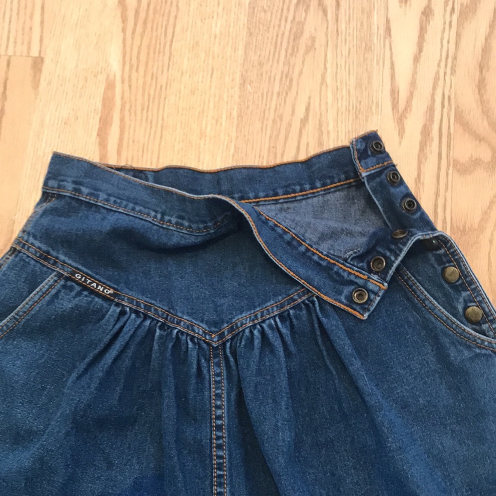 About to donate! Jean denim skirt 80s 90s retro Gitano vintage Spring 💙 - Picture 3 of 5